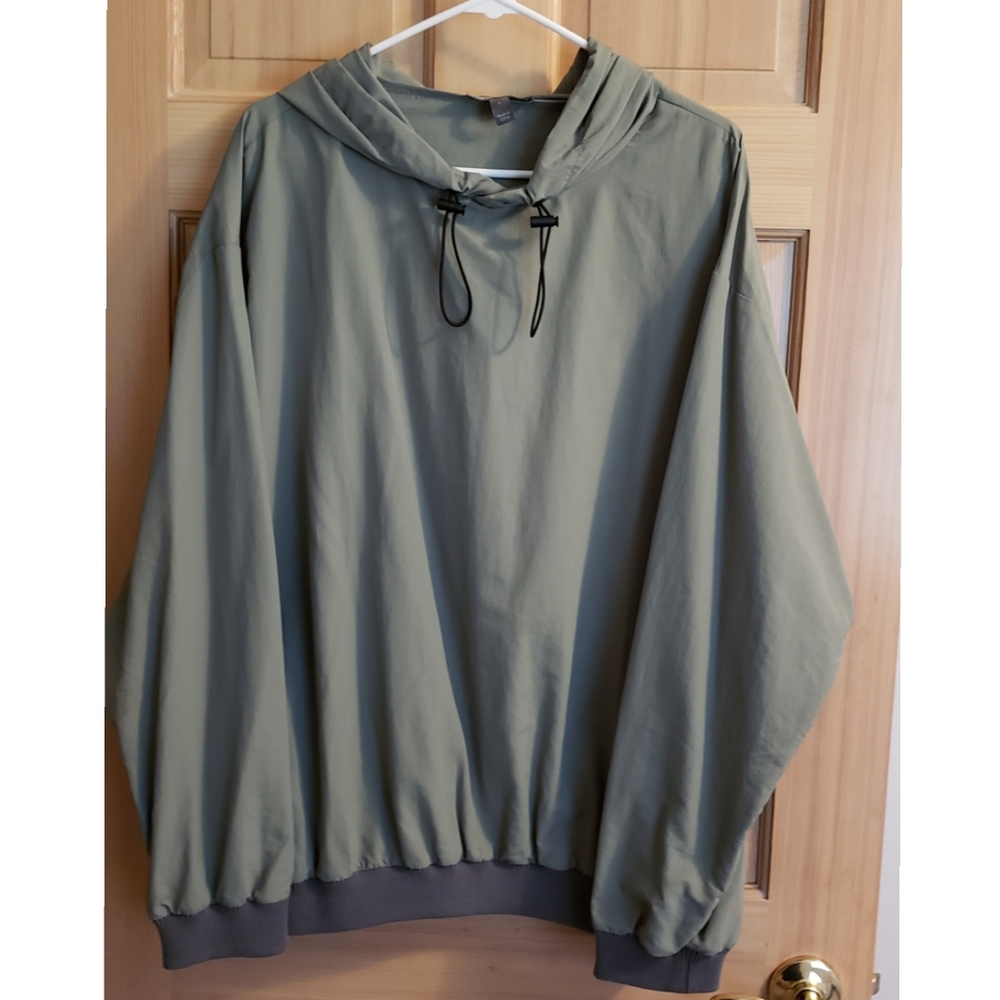 ASOS Hoodie Large Green Long Sleeve Lightweight Windshirt Men's